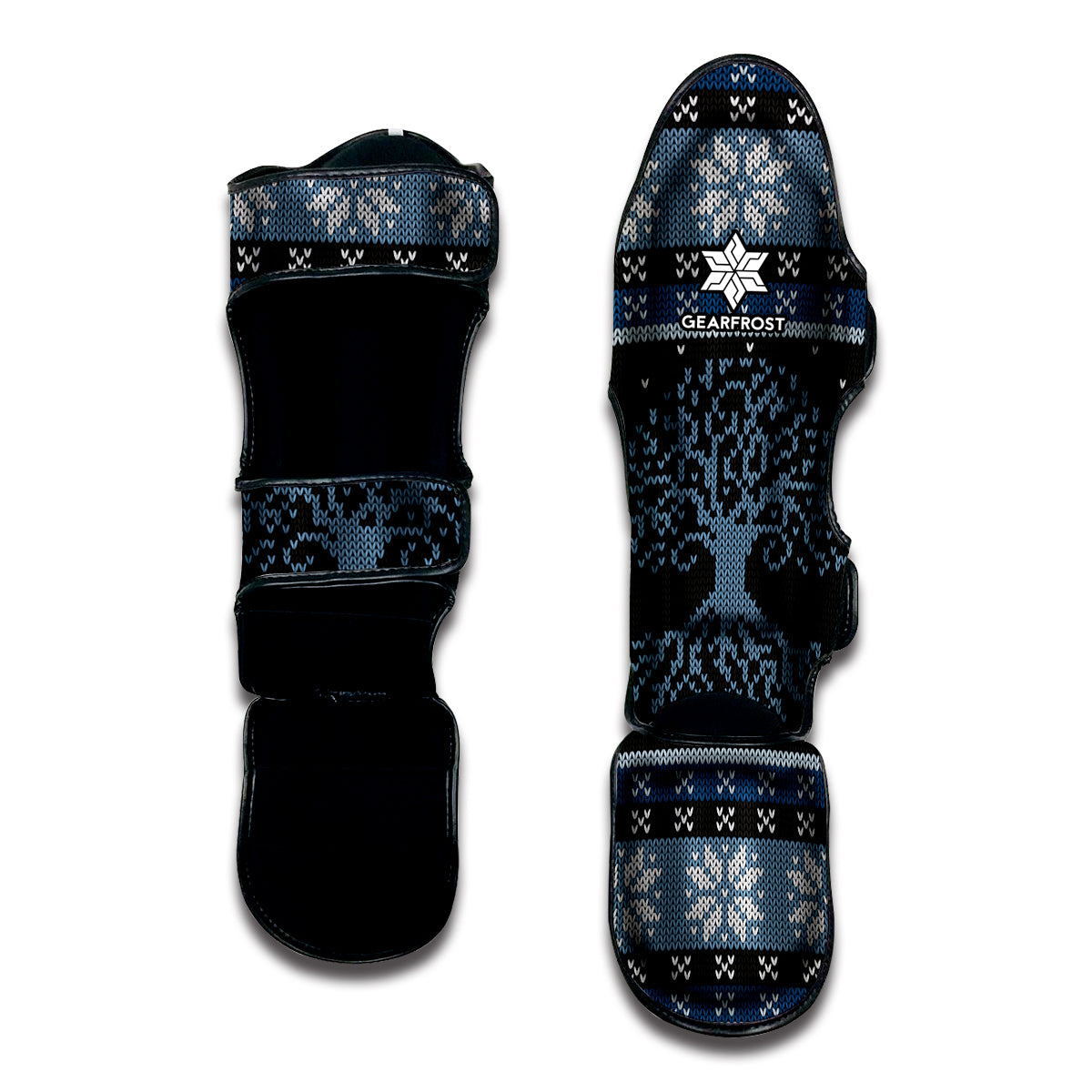Tree Of Life And Howling Wolves Print Muay Thai Shin Guard