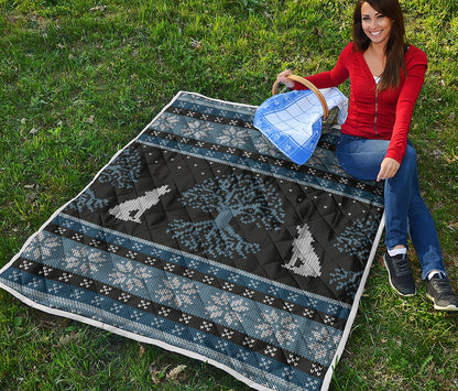 Tree Of Life And Howling Wolves Print Quilt