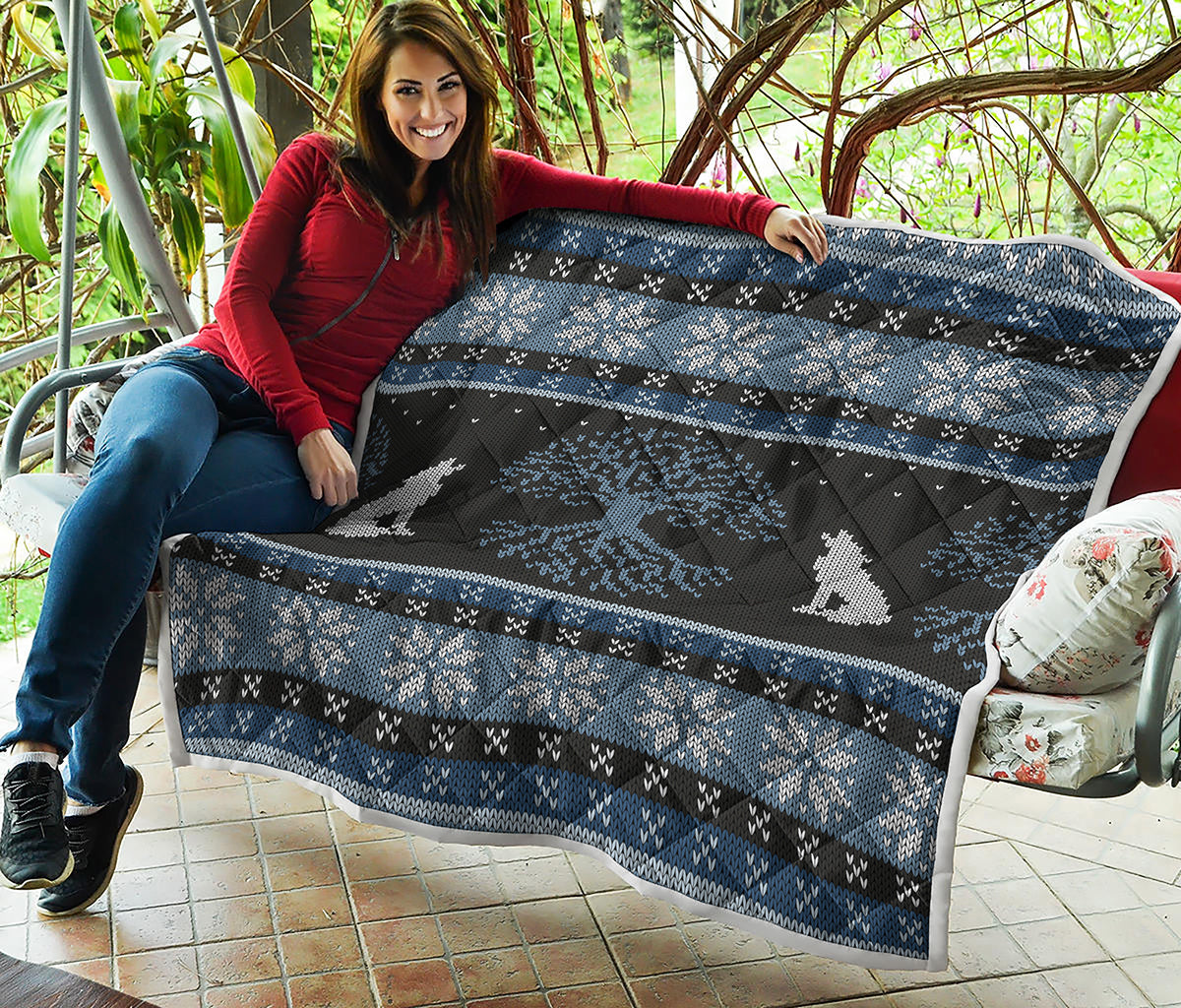 Tree Of Life And Howling Wolves Print Quilt