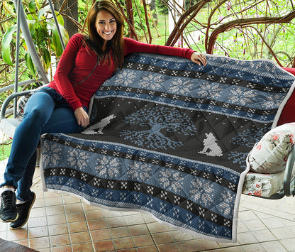 Tree Of Life And Howling Wolves Print Quilt