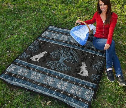 Tree Of Life And Howling Wolves Print Quilt