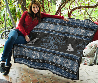 Tree Of Life And Howling Wolves Print Quilt