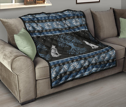 Tree Of Life And Howling Wolves Print Quilt