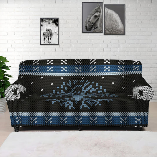 Tree Of Life And Howling Wolves Print Sofa Cover
