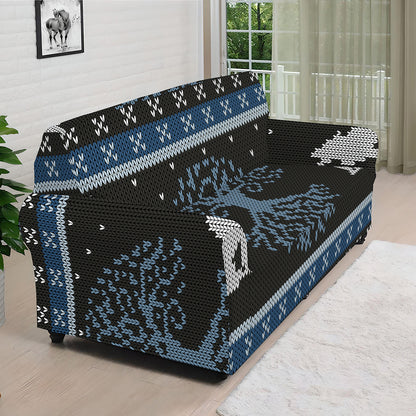 Tree Of Life And Howling Wolves Print Sofa Cover