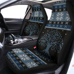 Tree Of Life And Howling Wolves Print Universal Fit Car Seat Covers
