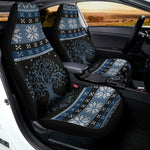 Tree Of Life And Howling Wolves Print Universal Fit Car Seat Covers