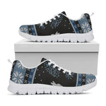 Tree Of Life And Howling Wolves Print White Sneakers