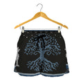 Tree Of Life And Howling Wolves Print Women's Shorts