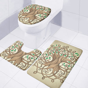 Tree Of Life Celtic Symbol Print 3 Piece Bath Mat Set