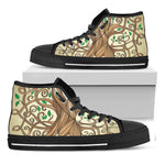 Tree Of Life Celtic Symbol Print Black High Top Shoes