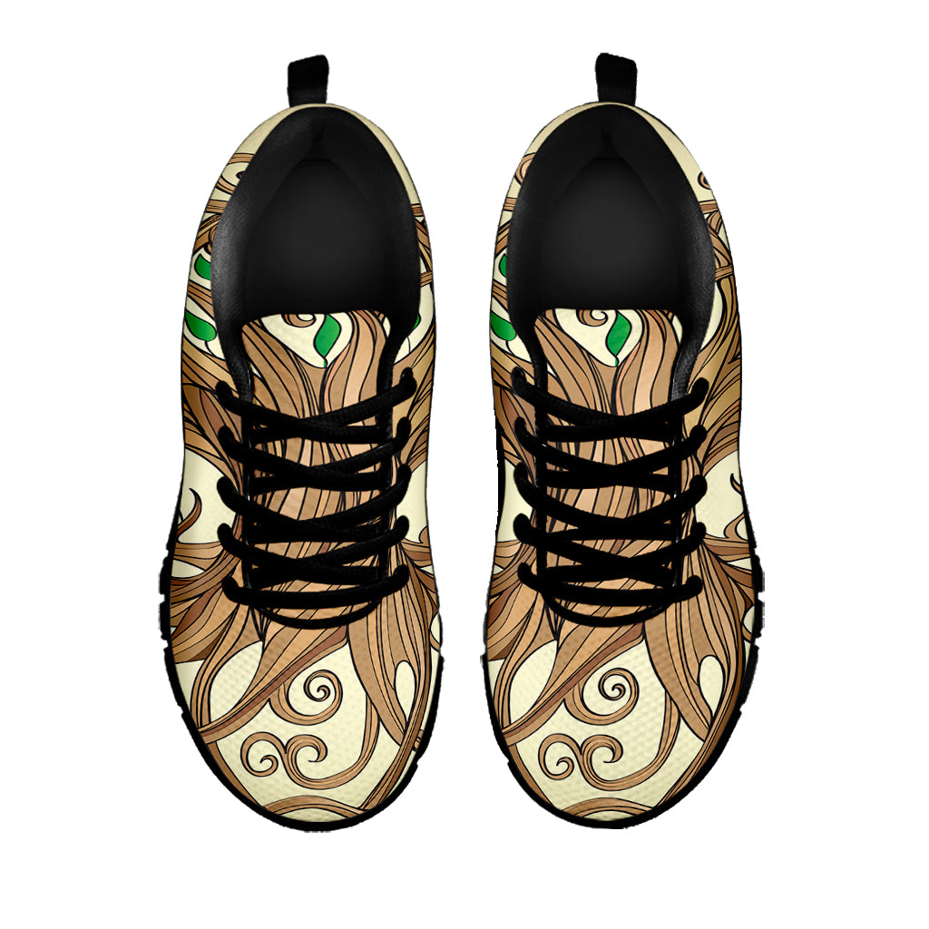 Tree Of Life Celtic Symbol Print Black Sneakers