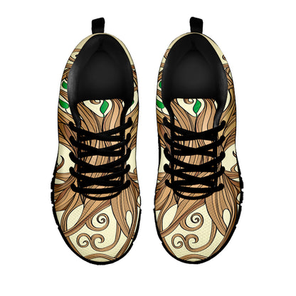 Tree Of Life Celtic Symbol Print Black Sneakers