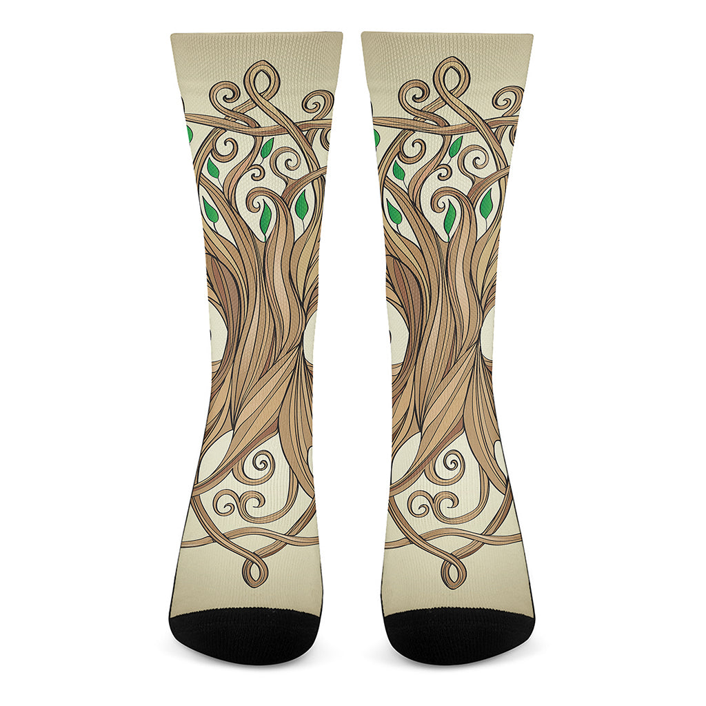 Tree Of Life Celtic Symbol Print Crew Socks