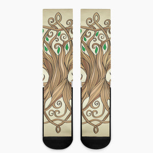 Tree Of Life Celtic Symbol Print Crew Socks