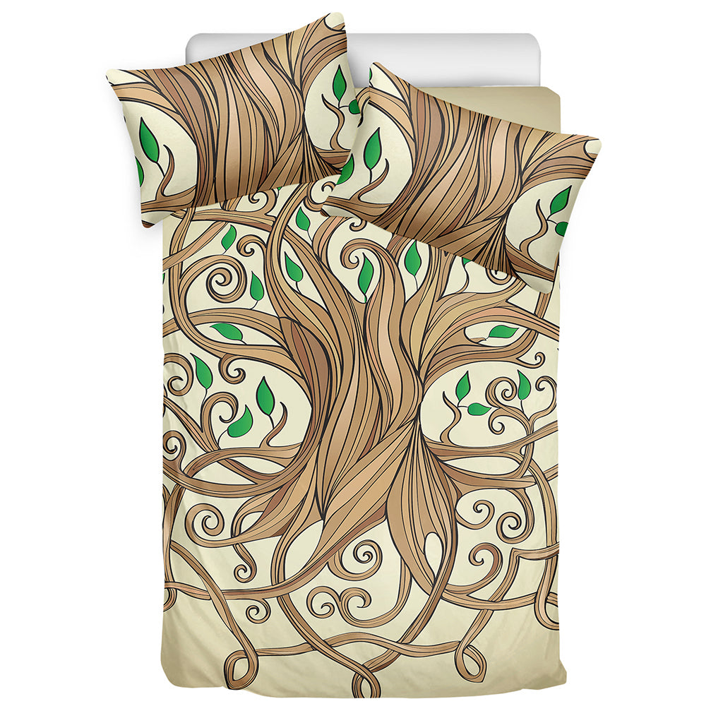 Tree Of Life Celtic Symbol Print Duvet Cover Bedding Set