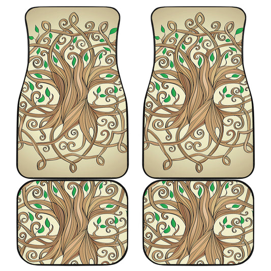 Tree Of Life Celtic Symbol Print Front and Back Car Floor Mats