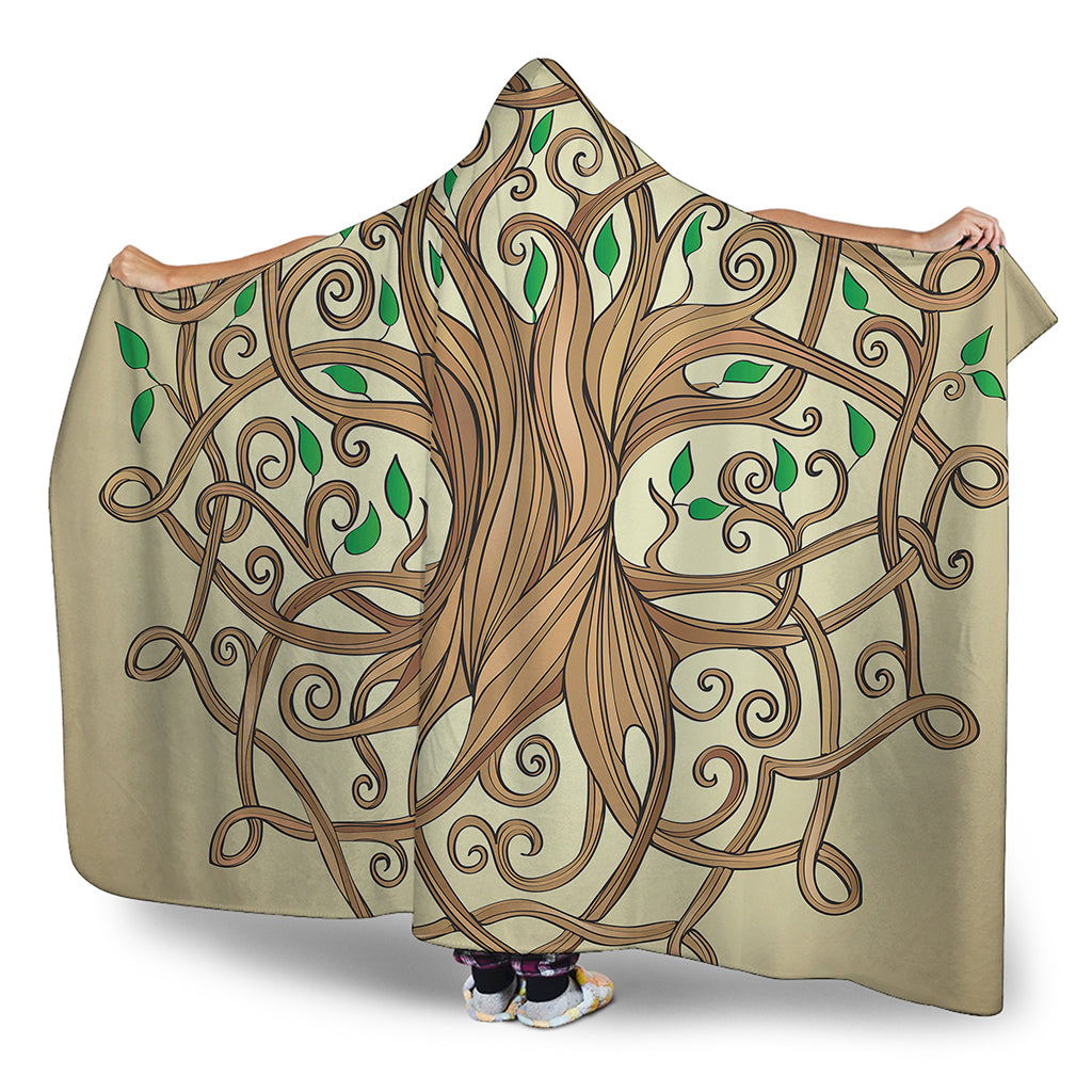 Tree Of Life Celtic Symbol Print Hooded Blanket