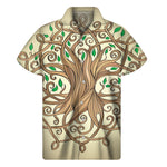 Tree Of Life Celtic Symbol Print Men's Short Sleeve Shirt