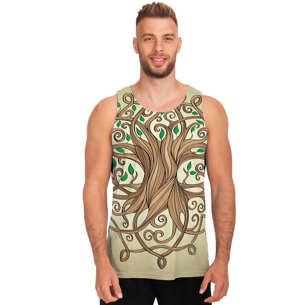 Tree Of Life Celtic Symbol Print Men's Tank Top
