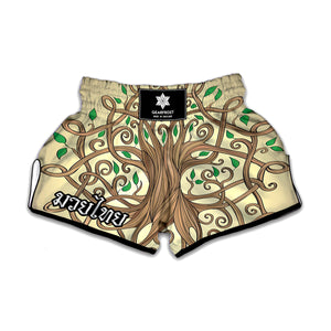 Tree Of Life Celtic Symbol Print Muay Thai Boxing Shorts