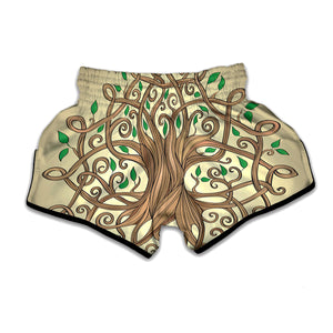 Tree Of Life Celtic Symbol Print Muay Thai Boxing Shorts