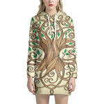 Tree Of Life Celtic Symbol Print Pullover Hoodie Dress