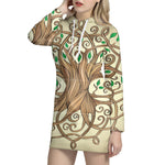 Tree Of Life Celtic Symbol Print Pullover Hoodie Dress
