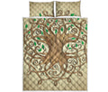 Tree Of Life Celtic Symbol Print Quilt Bed Set