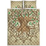 Tree Of Life Celtic Symbol Print Quilt Bed Set