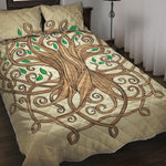 Tree Of Life Celtic Symbol Print Quilt Bed Set