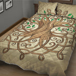 Tree Of Life Celtic Symbol Print Quilt Bed Set