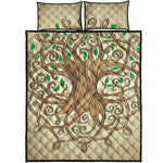 Tree Of Life Celtic Symbol Print Quilt Bed Set
