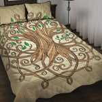 Tree Of Life Celtic Symbol Print Quilt Bed Set