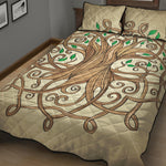 Tree Of Life Celtic Symbol Print Quilt Bed Set