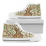 Tree Of Life Celtic Symbol Print White High Top Shoes