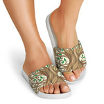 Tree Of Life Celtic Symbol Print White Slide Sandals