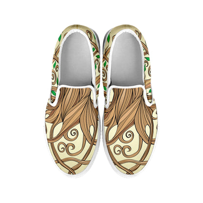 Tree Of Life Celtic Symbol Print White Slip On Shoes