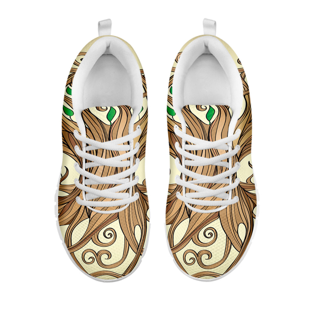 Tree Of Life Celtic Symbol Print White Sneakers
