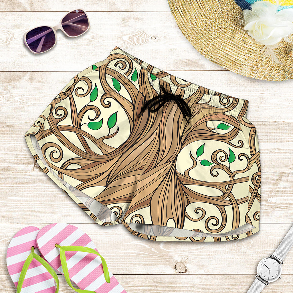 Tree Of Life Celtic Symbol Print Women's Shorts