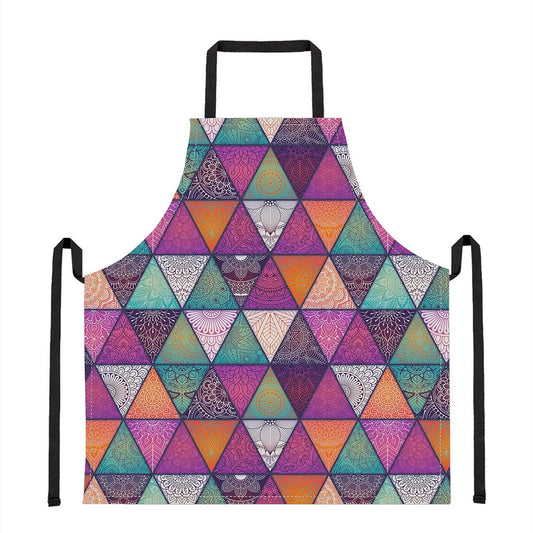 Triangle Bohemian Mandala Pattern Print Apron