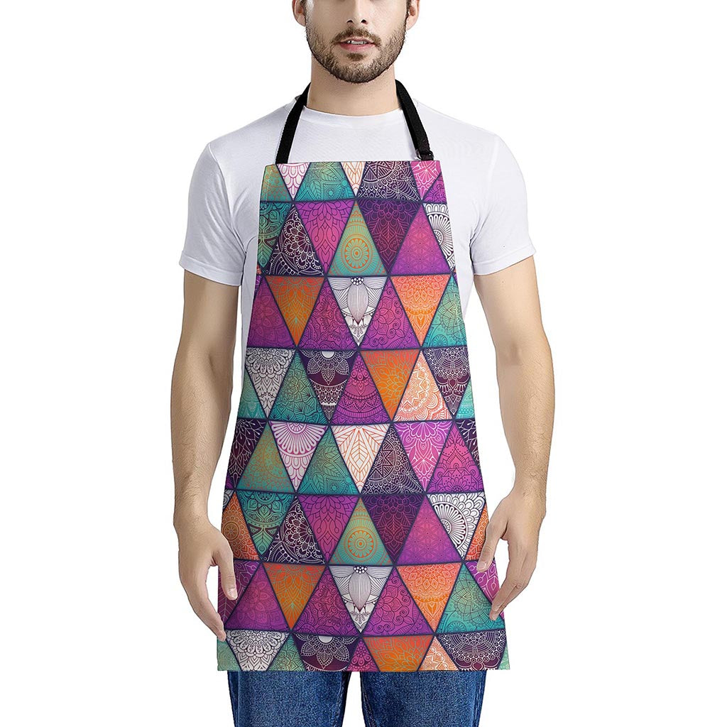 Triangle Bohemian Mandala Pattern Print Apron