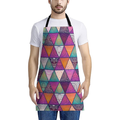 Triangle Bohemian Mandala Pattern Print Apron