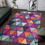 Triangle Bohemian Mandala Pattern Print Area Rug GearFrost