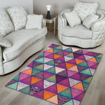 Triangle Bohemian Mandala Pattern Print Area Rug GearFrost