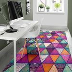 Triangle Bohemian Mandala Pattern Print Area Rug GearFrost