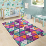 Triangle Bohemian Mandala Pattern Print Area Rug GearFrost