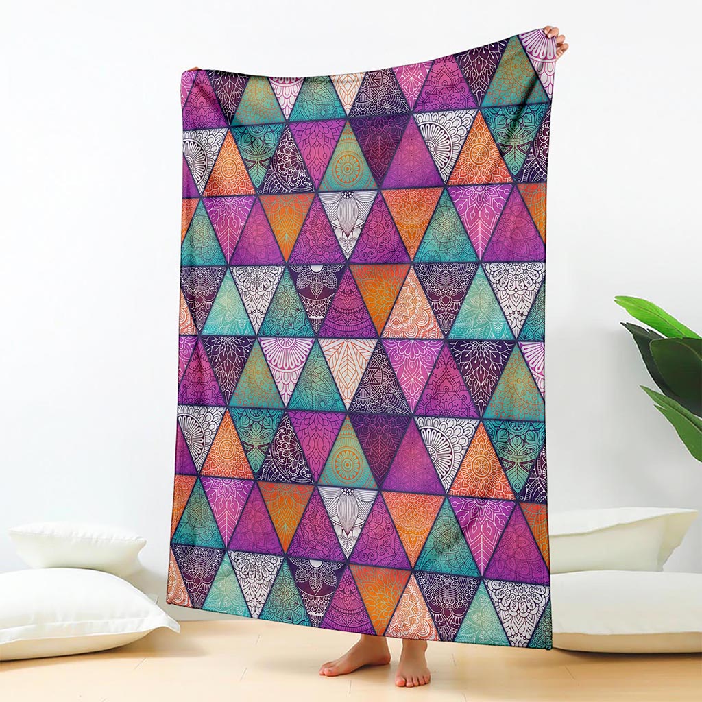 Triangle Bohemian Mandala Pattern Print Blanket