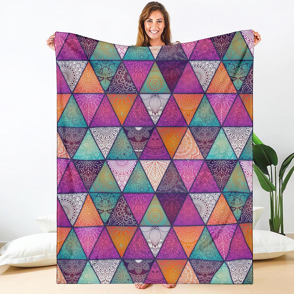 Triangle Bohemian Mandala Pattern Print Blanket