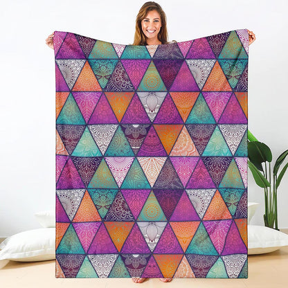 Triangle Bohemian Mandala Pattern Print Blanket